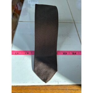 Mens The Custom Shop Brown Textured Silk Blend Tie with Subtle‎ Star Pattern